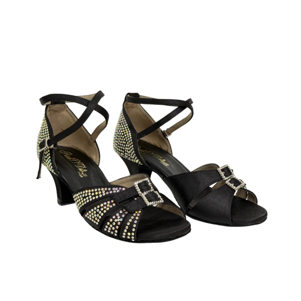 Beige Woman Latin dance shoes with diamonds 521 - Image 2